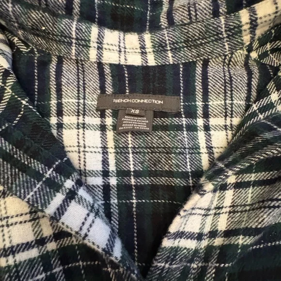 French Connection Navy and White Plaid Shirt - Picture 4 of 4